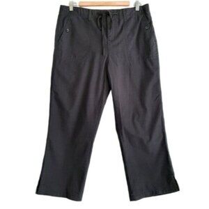 CALVIN KLEIN 100% Cotton Casual Straight Leg Crop Pants Navy Sz 10